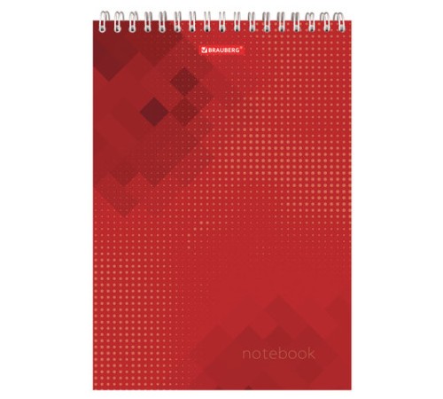 Блокнот БОЛЬШОЙ ФОРМАТ А4 200х290 мм, 80 л., гребень, картон, жесткая подложка, клетка, BRAUBERG, 