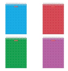 Блокнот А5 146х205 мм, 60 л., гребень, картон, жесткая подложка, клетка, BRAUBERG, 