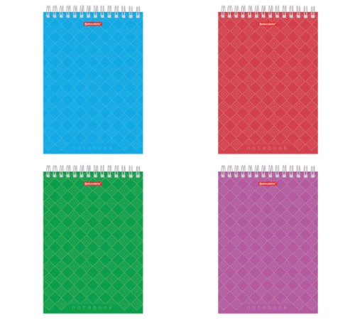 Блокнот А5 146х205 мм, 60 л., гребень, картон, жесткая подложка, клетка, BRAUBERG, 