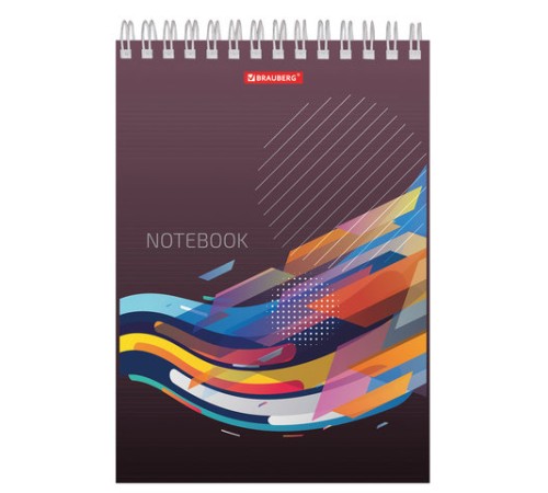 Блокнот А5 146х205 мм, 60 л., гребень, картон, жесткая подложка, клетка, BRAUBERG, 