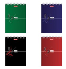 Блокнот А5 146х205 мм, 80 л., гребень, картон, жесткая подложка, клетка, BRAUBERG, 