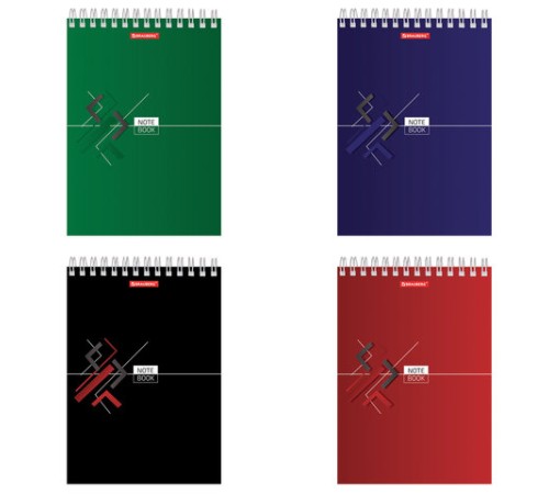 Блокнот А5 146х205 мм, 80 л., гребень, картон, жесткая подложка, клетка, BRAUBERG, 