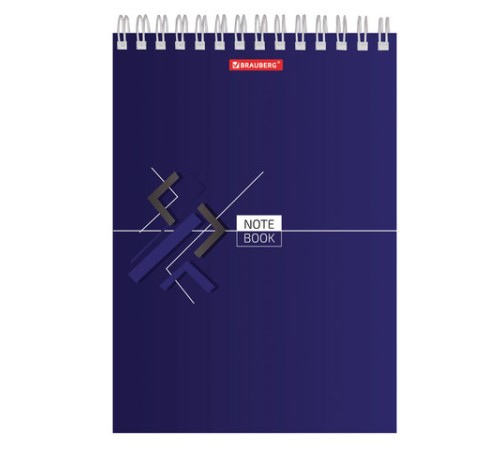 Блокнот А5 146х205 мм, 80 л., гребень, картон, жесткая подложка, клетка, BRAUBERG, 