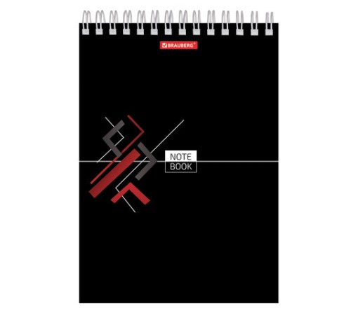 Блокнот А5 146х205 мм, 80 л., гребень, картон, жесткая подложка, клетка, BRAUBERG, 