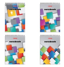 Блокнот А5 146х205 мм, 80 л., гребень, картон, жесткая подложка, клетка, BRAUBERG, 