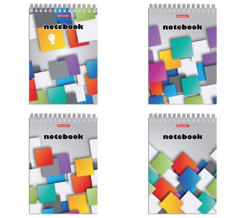 Блокнот А5 146х205 мм, 80 л., гребень, картон, жесткая подложка, клетка, BRAUBERG, 