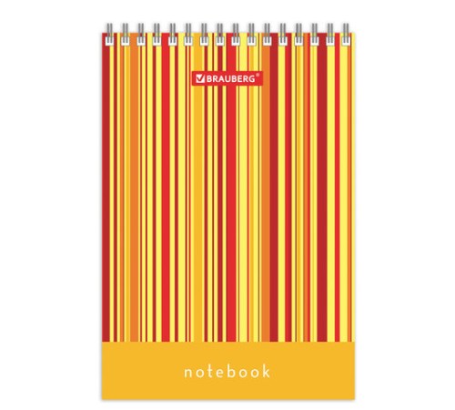 Блокнот МАЛЫЙ ФОРМАТ А6 97х145 мм, 40 л., гребень, картон, клетка, BRAUBERG, 