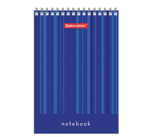 Блокнот МАЛЫЙ ФОРМАТ А6 97х145 мм, 40 л., гребень, картон, клетка, BRAUBERG, 