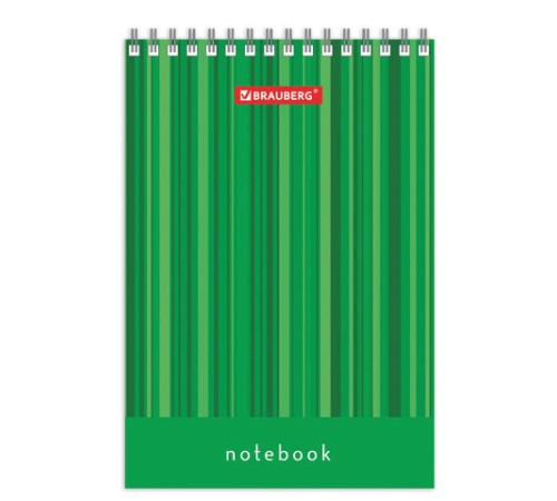 Блокнот МАЛЫЙ ФОРМАТ А6 97х145 мм, 40 л., гребень, картон, клетка, BRAUBERG, 