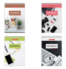 Блокнот МАЛЫЙ ФОРМАТ А6 97х145 мм, 40 л., гребень, картон, клетка, BRAUBERG, 