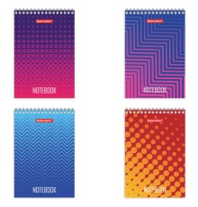 Блокнот МАЛЫЙ ФОРМАТ А6 97х145 мм, 80 л., гребень, картон, клетка, BRAUBERG, 