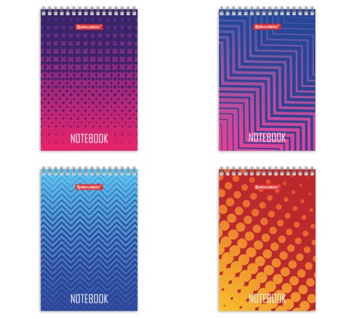 Блокнот МАЛЫЙ ФОРМАТ А6 97х145 мм, 80 л., гребень, картон, клетка, BRAUBERG, 