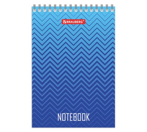 Блокнот МАЛЫЙ ФОРМАТ А6 97х145 мм, 80 л., гребень, картон, клетка, BRAUBERG, 