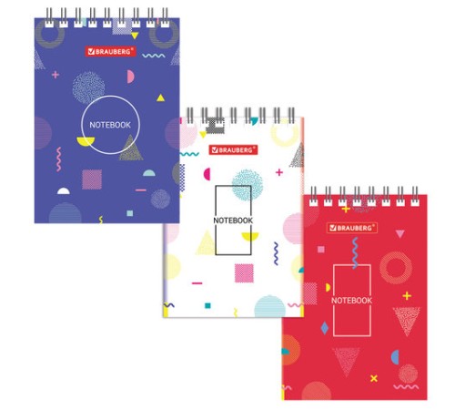 Блокнот МАЛЫЙ ФОРМАТ А7 75х105 мм, 40 л., гребень, картон, клетка, BRAUBERG, 