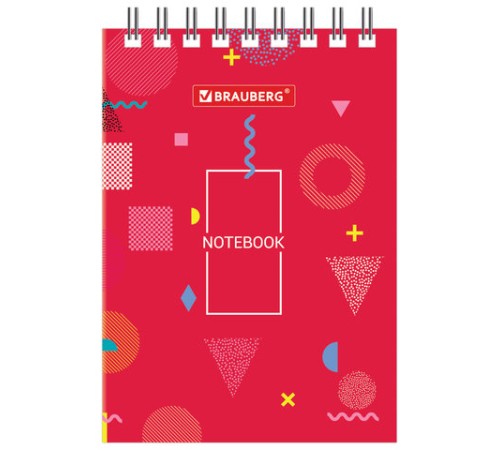 Блокнот МАЛЫЙ ФОРМАТ А7 75х105 мм, 40 л., гребень, картон, клетка, BRAUBERG, 