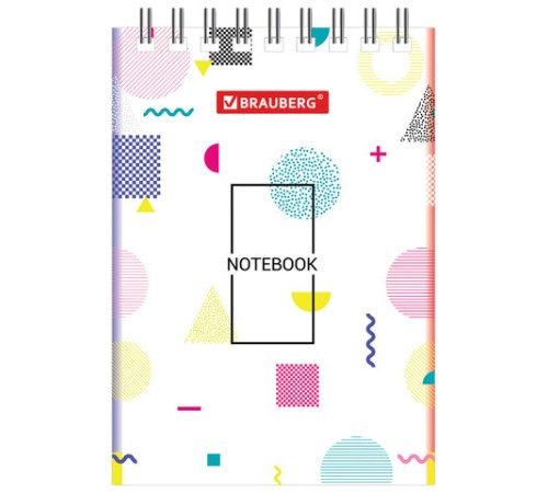 Блокнот МАЛЫЙ ФОРМАТ А7 75х105 мм, 40 л., гребень, картон, клетка, BRAUBERG, 