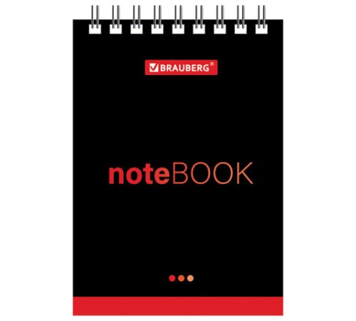 Блокнот МАЛЫЙ ФОРМАТ А7 75х105 мм, 40 л., гребень, картон, клетка, BRAUBERG, 