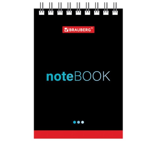 Блокнот МАЛЫЙ ФОРМАТ А7 75х105 мм, 40 л., гребень, картон, клетка, BRAUBERG, 