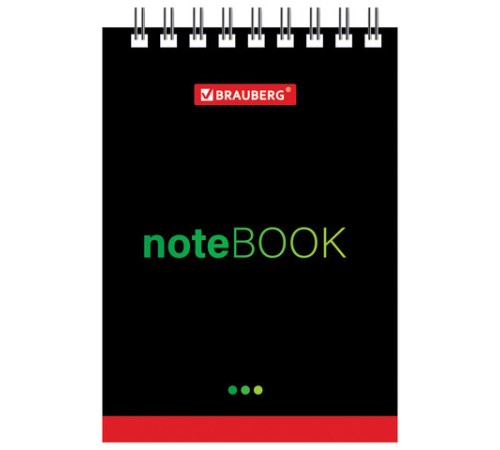 Блокнот МАЛЫЙ ФОРМАТ А7 75х105 мм, 40 л., гребень, картон, клетка, BRAUBERG, 