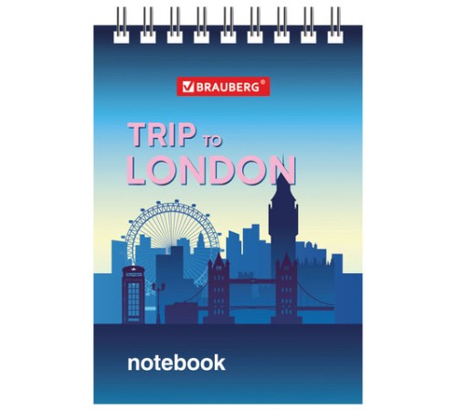 Блокнот МАЛЫЙ ФОРМАТ А7 75х105 мм, 40 л., гребень, картон, клетка, BRAUBERG, 