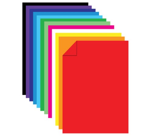 Картон цветной А4, ТОНИРОВАННЫЙ В МАССЕ, 48 листов, 12 цветов, склейка, 180 г/м2, ЮНЛАНДИЯ, 210х297 мм, 129877