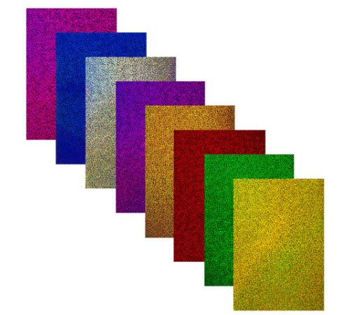 Картон цветной А4 ГОЛОГРАФИЧЕСКИЙ, 8 листов 8 цветов, 230 г/м2, 