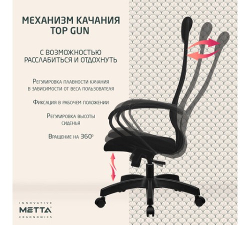 Кресло офисное МЕТТА "SU-B-8" пластик, ткань-сетка, сиденье мягкое, черное Кресло офисное МЕТТА "SU-B-8" пластик, ткань-сетка, сиденье мягкое, черное