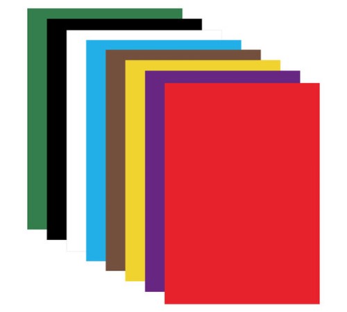 Картон цветной А4 немелованный (матовый), 8 листов 8 цветов, в папке, BRAUBERG, 200х290 мм, 