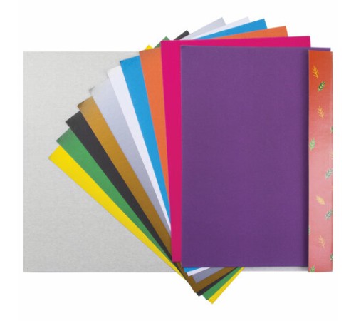 Картон цветной А4 немелованный (матовый), ВОЛШЕБНЫЙ, 10 листов 10 цветов, в папке, ПИФАГОР, 200х290 мм, 