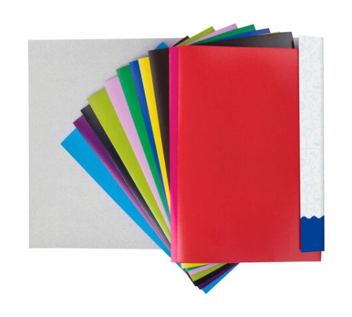 Картон цветной А4 МЕЛОВАННЫЙ (глянцевый), 12 листов 12 цветов, в папке, BRAUBERG, 200х290 мм, 