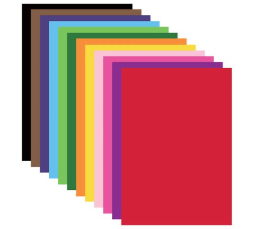 Картон цветной А4 МЕЛОВАННЫЙ (глянцевый), 12 листов 12 цветов, в папке, BRAUBERG, 200х290 мм, 