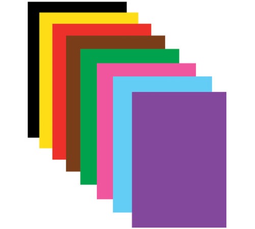 Цветная бумага А4 офсетная, 16 листов 8 цветов, на скобе, BRAUBERG, 200х275 мм, 