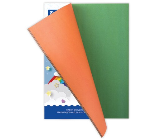 Цветная бумага А4 2-сторонняя офсетная ВОЛШЕБНАЯ, 16 листов 10 цветов, на скобе, BRAUBERG, 200х275 мм, 