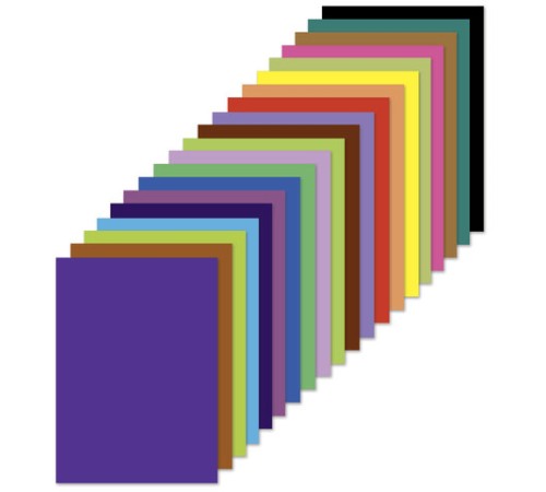 Цветная бумага А4 ДВУХЦВЕТНАЯ МЕЛОВАННАЯ, 10 листов, 20 цветов, в папке, BRAUBERG, 200х280 мм, 