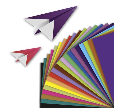 Цветная бумага А4 ДВУХЦВЕТНАЯ МЕЛОВАННАЯ, 10 листов, 20 цветов, в папке, BRAUBERG, 200х280 мм, 