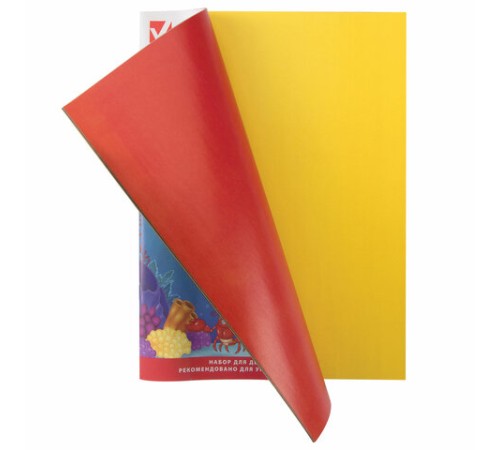 Цветная бумага А4 2-сторонняя мелованная (глянцевая), 16 листов 8 цветов, на скобе, BRAUBERG, 200х280 мм, 