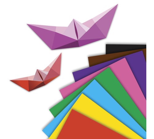 Цветная бумага А4 2-сторонняя офсетная, 16 листов 8 цветов, на скобе, BRAUBERG, 200х275 мм, 