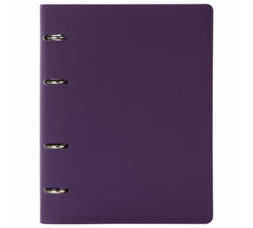 Тетрадь на кольцах А5 (180х220 мм), 120 листов, под кожу, клетка, BRAUBERG 