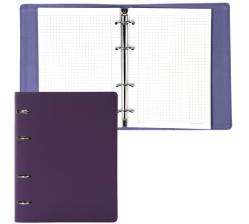 Тетрадь на кольцах А5 (180х220 мм), 120 листов, под кожу, клетка, BRAUBERG 