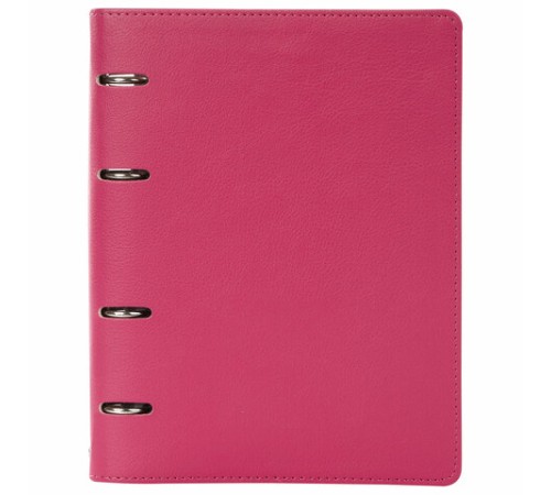 Тетрадь на кольцах А5 (180х220 мм), 120 листов, под кожу, клетка, BRAUBERG 