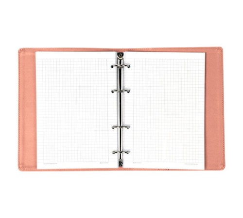 Тетрадь на кольцах А5 (180х220 мм), 120 листов, под кожу, клетка, BRAUBERG 