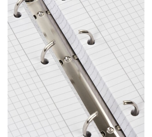 Тетрадь на кольцах А5 (180х220 мм), 120 листов, под кожу, клетка, BRAUBERG 