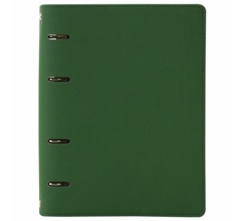 Тетрадь на кольцах А5 (180х220 мм), 120 листов, под кожу, клетка, BRAUBERG 