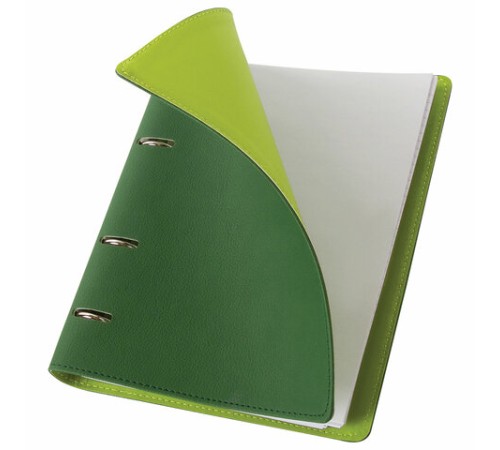 Тетрадь на кольцах А5 (180х220 мм), 120 листов, под кожу, клетка, BRAUBERG 