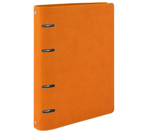 Тетрадь на кольцах А5 (180х220 мм), 120 листов, под кожу, клетка, BRAUBERG 