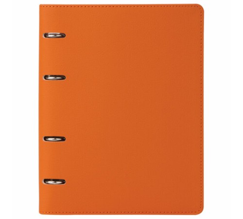 Тетрадь на кольцах А5 (180х220 мм), 120 листов, под кожу, клетка, BRAUBERG 