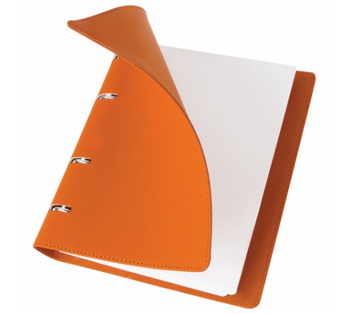 Тетрадь на кольцах А5 (180х220 мм), 120 листов, под кожу, клетка, BRAUBERG 