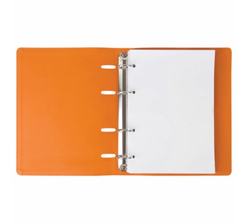 Тетрадь на кольцах А5 (180х220 мм), 120 листов, под кожу, клетка, BRAUBERG 