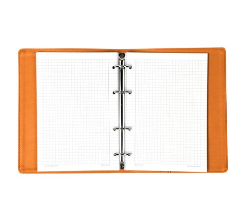 Тетрадь на кольцах А5 (180х220 мм), 120 листов, под кожу, клетка, BRAUBERG 