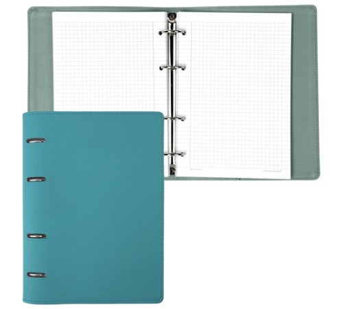 Тетрадь на кольцах А5 (180х220 мм), 120 листов, под кожу, клетка, BRAUBERG 